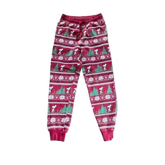 AE x Peanuts Christmas Joggers Bottoms Sweatpants Snoopy Woodstock Small - Picture 2 of 5
